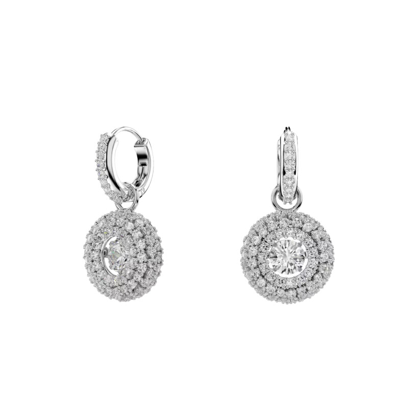 Boucles d'Oreilles Pendantes Sublima Glam en Métal Rhodié & Cristaux Blanc - 5738193 - Swarovski