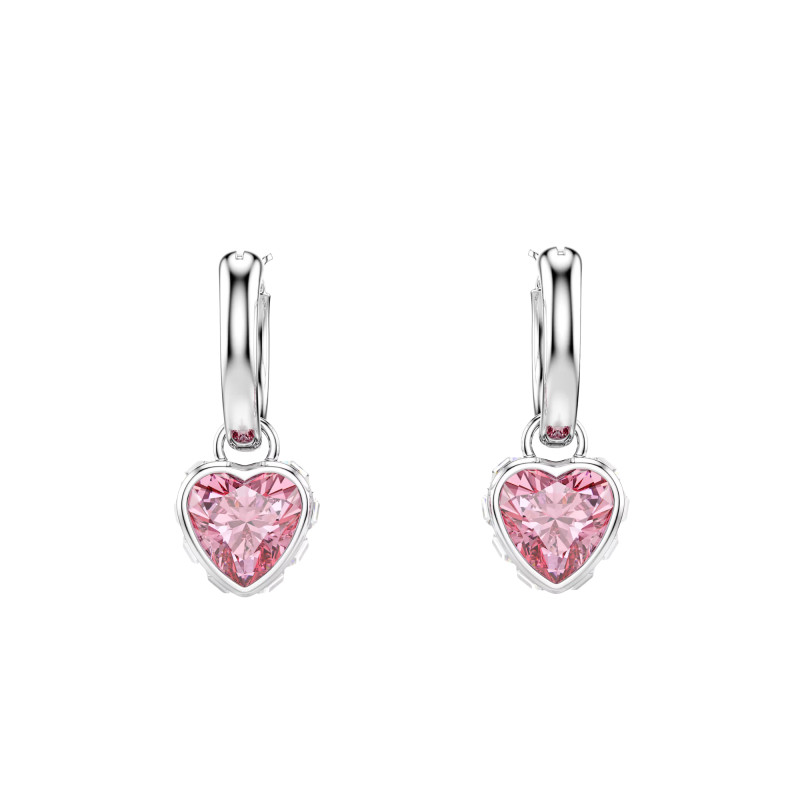 PROMO Boucles d'Oreilles Pendantes Chroma Cristal Cœur Rose en Métal Rhodié & Oxydes de Zirconium - 5757814 - Swarovski OCARAT.COM BIJOUTERIE N°1