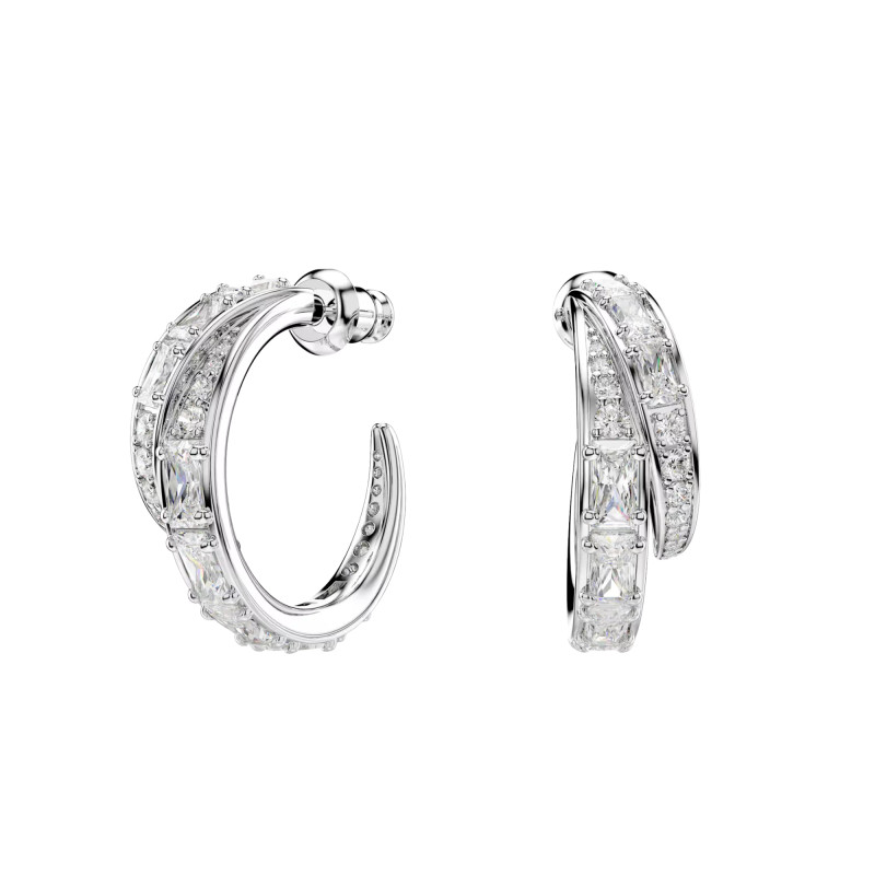 Boucles d'Oreilles Créoles Vienna en Métal Rhodié & Oxydes de Zirconium - 5749069 - Swarovski