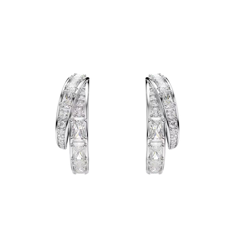 Boucles d'Oreilles Créoles Vienna en Métal Rhodié & Oxydes de Zirconium - 5749069 - Swarovski