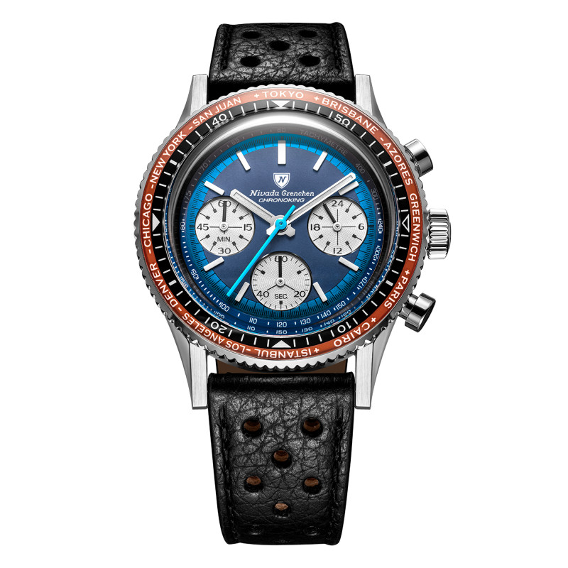 Montre Chronoking Racing Blue Lagoon 87054Q - Lunettes interchangeables - Nivada Grenchen