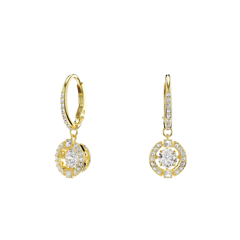 Boucles d'Oreilles Pendantes Una Angelic Rondes en Métal Doré, Cristaux & Oxydes de Zirconium - 5758095 - Swarovski