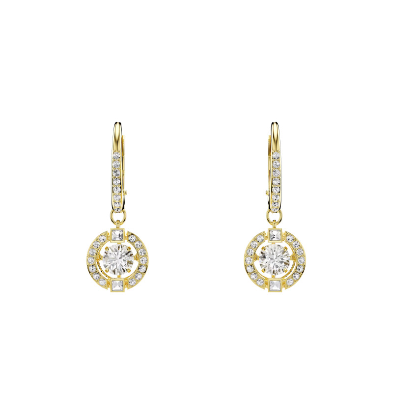 Boucles d'Oreilles Pendantes Una Angelic Rondes en Métal Doré, Cristaux & Oxydes de Zirconium - 5758095 - Swarovski