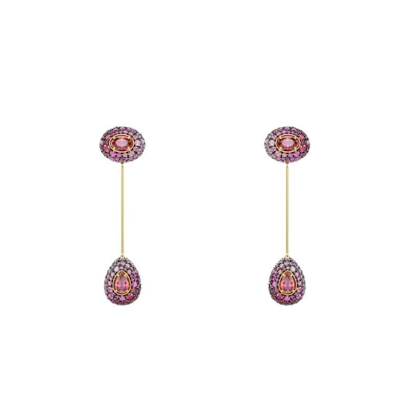 Boucles d'Oreilles Pendantes Sublima Rouges en Métal Doré & Oxydes de Zirconium - 5752891 - Swarovski