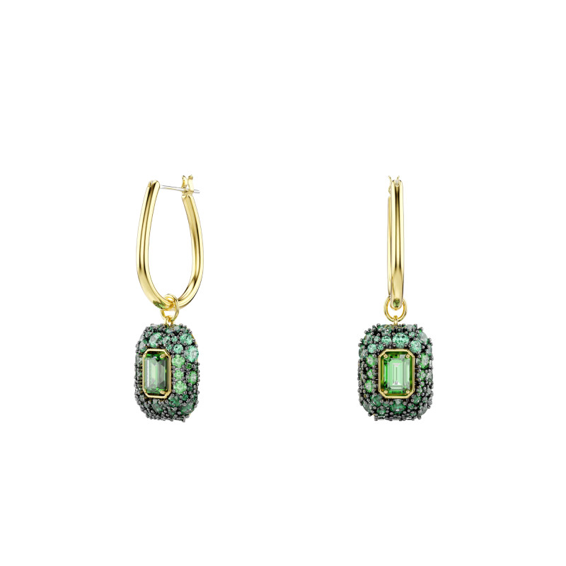 Boucles d'Oreilles Pendantes Sublima Vertes en Métal Doré & Oxydes de Zirconium - 5752890 - Swarovski