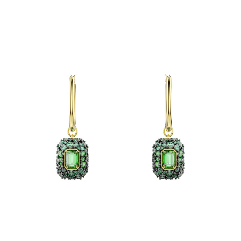 Boucles d'Oreilles Pendantes Sublima Vertes en Métal Doré & Oxydes de Zirconium - 5752890 - Swarovski