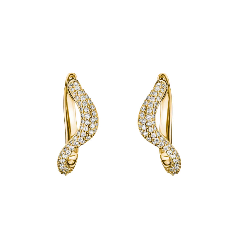 Boucles d'Oreilles Créoles Ondulées Fluid Elegance en Métal Doré & Oxydes de Zirconium - CR765-M01-14 - Thomas Sabo