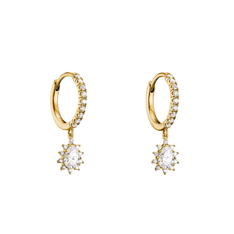 Boucles d'Oreilles Créoles Classics Gouttes en Métal Doré & Oxydes de Zirconium - CR748-M01-14 - Thomas Sabo
