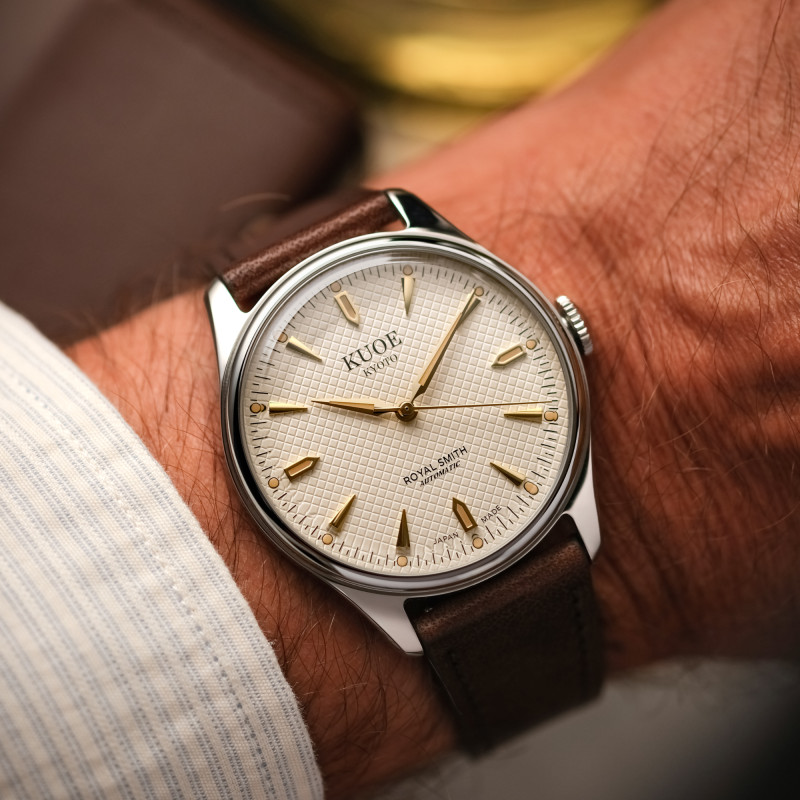 Montre Royal Smith 90-006 Silver Case Ivory Dial Large - Kuoe Kyoto