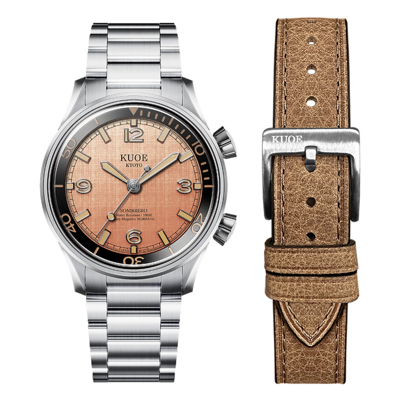 Montre Sombrero 90-011 Salmon Linen Textured Dial - Kuoe Kyoto