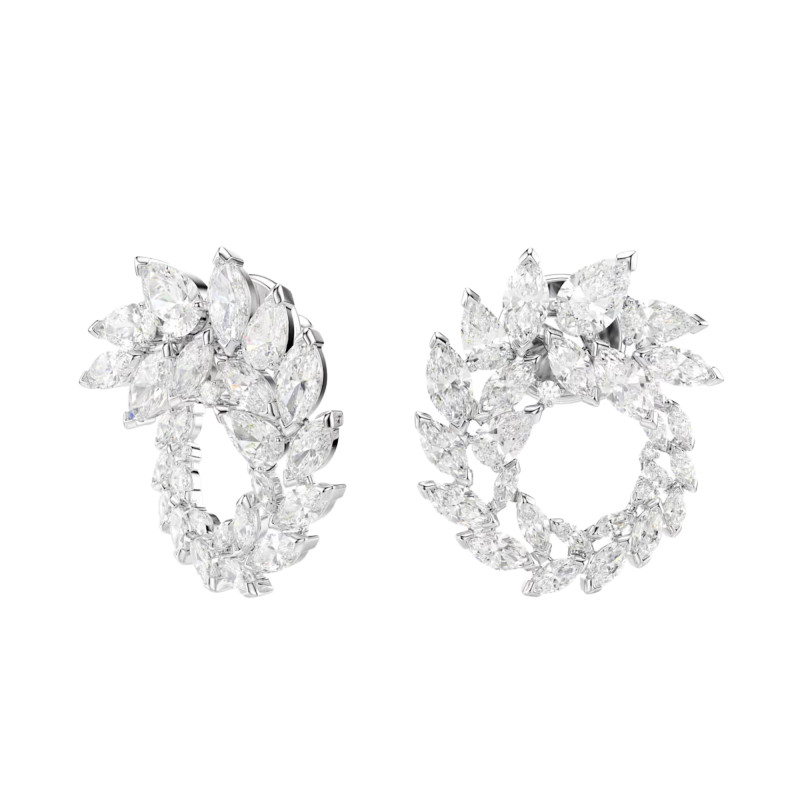 Boucles d'Oreilles Créoles Mesmera en Métal Rhodié & Oxydes de Zirconium - 5748008 - Swarovski