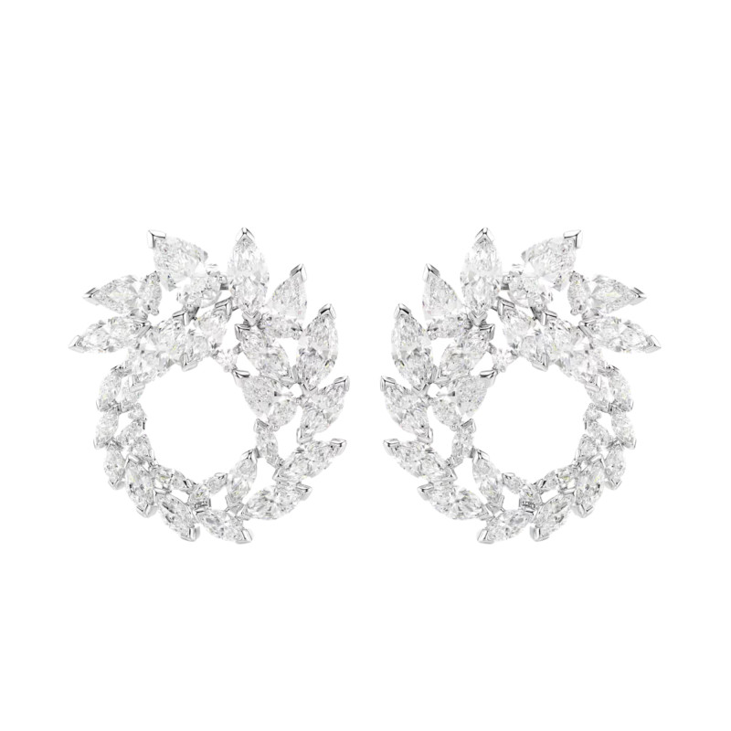Boucles d'Oreilles Créoles Mesmera en Métal Rhodié & Oxydes de Zirconium - 5748008 - Swarovski