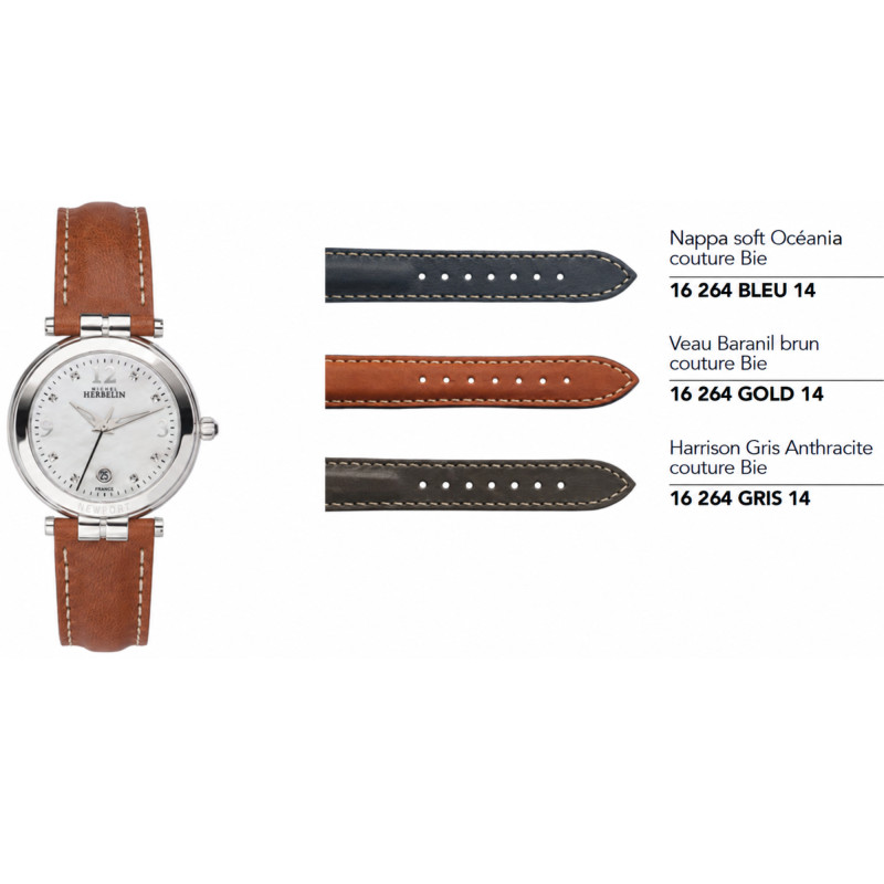 PROMO Bracelets en cuir pour montre série 16 mm 14264 - Herbelin OCARAT.COM BIJOUTERIE N°1