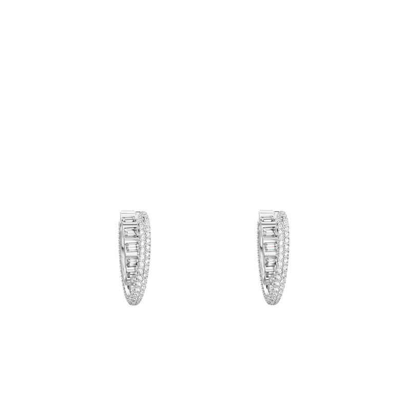 Créoles Double Rota Métal Rhodié & Cristaux 5623483, Diamètre 27,00 mm - Swarovski