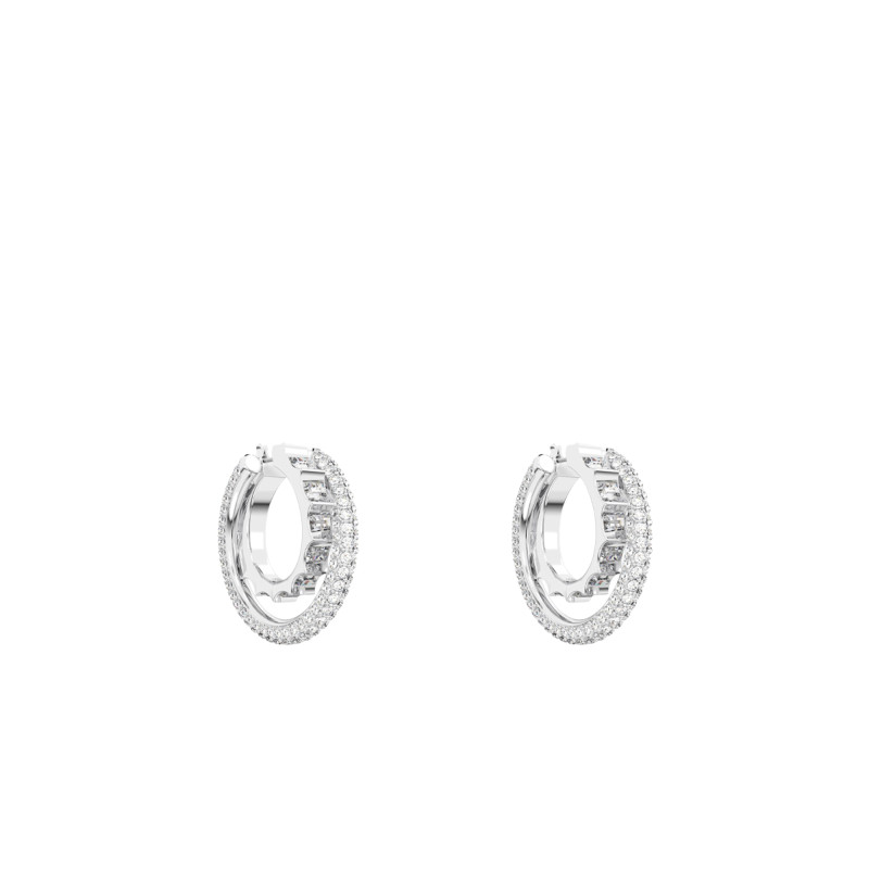 Créoles Double Rota Métal Rhodié & Cristaux 5623483, Diamètre 27,00 mm - Swarovski