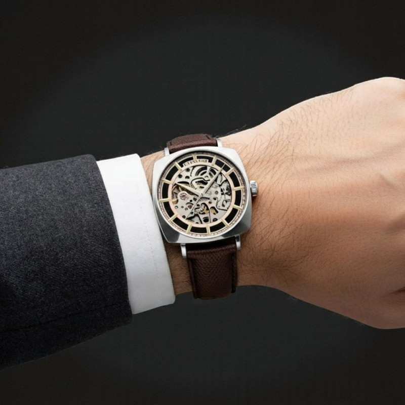 PROMO Montre City Of London Moorgate Skeleton Automatic Autumn Ember ES-8319-02 - Thomas Earnshaw OCARAT.COM BIJOUTERIE N°1