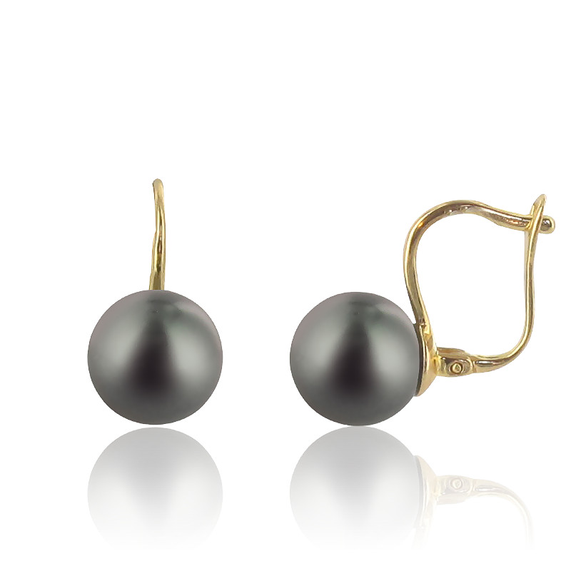 Boucles d'oreilles perles de Tahiti & or jaune 18K - Poema - Ocarat